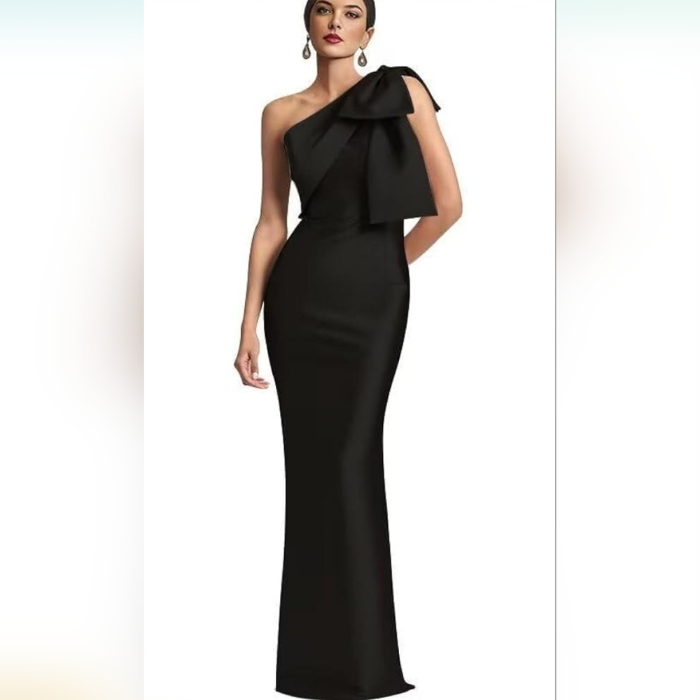 Black One Shoulder Sheath Cocktail Dress